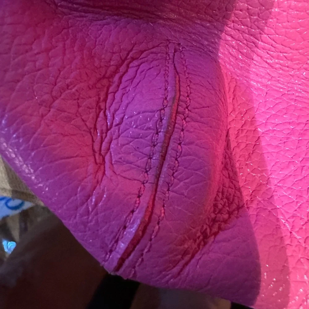 Isaac Mizrahi Hot Pink Leather Tote